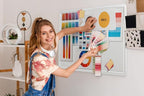 Yunihome Large Bulletin Board - Foldable 24x18 Inches Cork Board Alternative with 20 Push Pins, Self-Adhesive Felt Bulletin Board for Wall, Home Office Classroom Decor