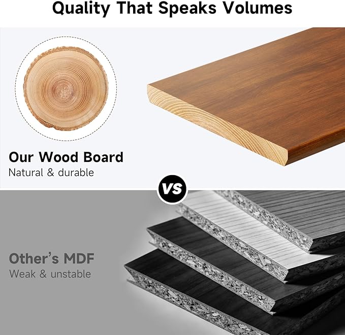 NestNeat Monitor Stand Riser, 24 Inch Computer Monitor Stand for Desk, 2-Tier Wood Desk Shelf Organizer with Storage, Desktop Stand for Laptop/Screen/PC/Printer, Ergonomic Home Office Monitor Stand