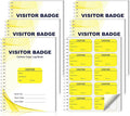 6 Pack of 1800 Visitor Badges Stickers Visitor Log Book with Carbon Copy Visitor Pass Stickers with Carbonless Visitor Name Tags Guest Registry Log Book for School Business Church