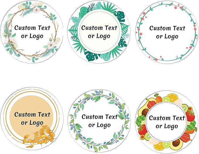 JOVELLO Personalized Custom Stickers - 60-1000 PCS Circle Custom Labels for Business, Logo, Office, Parties, etc (Labels Stickers-6)