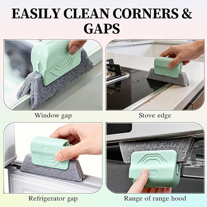 Magic Window Track Cleaner,Upgraded Handheld Window Groove Cleaning Brush Tools Set,Cleaner Brushes Tools for Window lides Gaps,Tile Grout Lines, Shutter Slats, Car AC Vents & Narrow Gaps(Mix 3PCS)