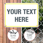 Personalized Custom Customize for Office, Business, Workplace, Home, Airbnb, Delivery Yellow Sign, 10x14 Inches, Rust Free .040 Aluminum, Fade Resistant, Made in USA by Sigo Signs