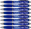 HEYZARDA Personalized Pens with Name Custom Text Logo Retractable Customized Ballpoint Pens for Church Office Business 50 Pcs, Blue