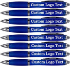 HEYZARDA Personalized Pens with Name Custom Text Logo Retractable Customized Ballpoint Pens for Church Office Business 50 Pcs, Blue