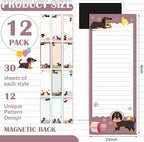 Gersoniel 12 Packs Magnetic Notepads for Refrigerator Monthly Grocery Magnetic List Set to Do List Pads Back Memo Notepad 9 x 3.5 Inches for Fridge Kitchen Shopping Grocery(Mixed Color,Dachshund)