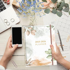 2026-2027 Planner - Weekly & Monthly Planner from January 2026 - June 2027, Planner 2026-2027 with Elastic Closure, Inner Pocket, 8.5" x 11", Rose Leaf