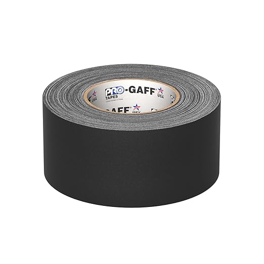 3" Pro Gaff Gaffers Tape 55 yards length black matte. Premium Heavy-Duty Gaffers Tape trusted by professional Gaffers. Made in the USA. Holds Tight, Easy to remove. (Pack of 16)