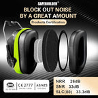 SAFEBUILDER Ear Muffs Noise Reduction SNR 33dB Adjustable Lightweight Safety Earmuffs Sound Proof Noise Cancelling ANSI
