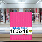 iMBAPrice 10.5x16 Inches Hot Pink Color Polybubble Bag, 100-Pack Large Size #5 Self Seal Poly Bubble Mailers Padded Packing Envelopes (Total 100 Bags)