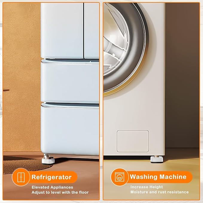 shouwuhho 24 Pack Furniture Risers Adjustable Bed Risers Heavy Duty Lifts Height 1", Square Stackable Bed Risers 1, 2 or 3 Inch for Desk Leg Table Couch Sofa Chair Bed Frame Legs Dorm, White