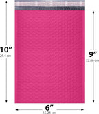 Hot Pink Small Poly Bubble Mailers 6x10 inch #0 | Self Seal Padded Envelopes | Cushioned Bubble Mailer | Usable Size 6x9 | WaterProof | Lightweight mailing Shipping Bags | 250 Pack Bulk