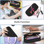 Pazacon Cute Initial Pencil Case for Kids Students, Large Capacity Pencil Pouch for Boys Girls, Letter Design Pencil Box Pen Bag Office Stationery Organizer, Rainbow Letter A