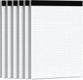 Aidunmis Graph Paper 8.5 x 11, 6 Pack, 4x4 Graph Ruled, Grid Paper 8-1/2 x 11, Blueprint Quadrille Pad 8.5'' x 11'', Easy Tear Off Graph Paper Pad White Grid Notebook, White Draft Paper 30 Sheets/Pad