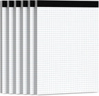 Aidunmis Graph Paper 8.5 x 11, 6 Pack, 4x4 Graph Ruled, Grid Paper 8-1/2 x 11, Blueprint Quadrille Pad 8.5'' x 11'', Easy Tear Off Graph Paper Pad White Grid Notebook, White Draft Paper 30 Sheets/Pad