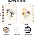 JWVK Vintage Wild Flower Botanical Plant Notebook 02,Rustic Spring Floral Cottagecore Notebook Journal for Work Office School Student Teacher,Hardcover Spiral Notebook 5.5x8.4