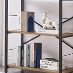 Lulonpon 8 Pieces Book Ends, Bookends, Books Stand, Metal Bookend for Shelves, Blue Book Ends for School, Library, Desktop Organizer