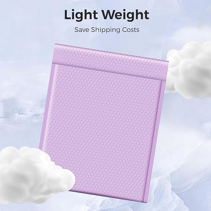 Metronic 120Pack Bubble Mailer 12x15 Inch Lavender Waterproof Padded Envelopes Self-Seal Large Bubble Mailers Cushioning Bubble Envelopes for Shipping,Books,Jewelry Makeup Supplies