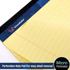 Woodlake Legal Pads 8.5 "x 14" – 6‑Pack, Wide Ruled, Premium Yellow Paper Pad No ink Bleed, Micro‑Perforated Writing Pads,50 Sheets, Legal Size Note pads for School, Office & Home, Made in USA