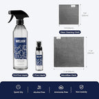 WELKIN Screen Cleaner Spray Kit (550ml + 60ml) - Cleaning Mist for TV, Laptop, Computer, Phone Touchscreen - 2 Sprayers，1 Microfiber Cloth & 1 Glass Wipe Included
