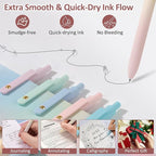 FIOVER Gel Pens, 6 Pcs 0.7mm Comfort Grip Quick Dry Black Ink Pens Fine Point Smooth Writing Pens, Cute Office Back to School Supplies Gifts for Women (6PCS Gradient Black Ink)