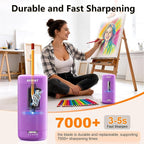AFMAT Electric Pencil Sharpener, Fully Automatic Pencil Sharpener, Auto in & Out, Rechargeable Hands-Free Sharpeners for Jumbo & Colored Pencils (6.5-12mm), Portable for Home/Classroom/Office PSC2