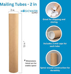 MagicWater Supply Mailing Tube - 2 in x 15 in - Kraft - 2 Pack - for Shipping and Storage of Posters, Arts, Crafts, and Documents