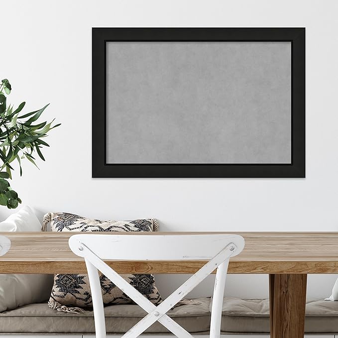 Amanti Art Black Framed Magnetic Board 19x27 Medium Vision Board for use with Magnets, 100% Metal Sheet to Display Items as Office Decor or for Home Organization in mudroom, Kitchen or Kids Room
