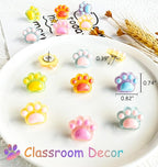 30 pcs Cat Paw Push Pins, Cute Animal Decorative Thumbtacks,Cartoon Drawing Pins for Cork Board,Photo Wall,Memo Paper,Menu Maps,Home and Office Decor,Class or Cubicle Decor