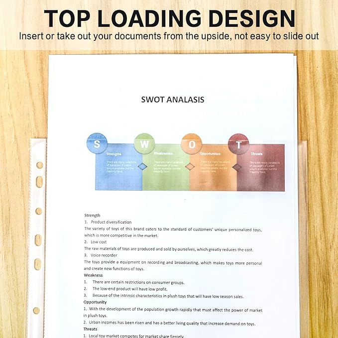 Sheet Protectors, PANDRI 800 Pack Clear Heavy Duty Plastic Page Protectors Sheet Reinforced 11-Hole Fit for 3 Ring Binder Fits Standard 8.5 x 11 Paper, 9.25 x 11.25 Top Loaded, Excluding Acid