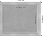 Amanti Art Silver Framed Magnetic Board 39x47 X-Large Vision Board for use with Magnets, 100% Metal Sheet to Display Items as Office Decor or for Home Organization in mudroom, Kitchen or Kids Room