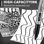 craftinova Black Permanent Markers Bulk Fine Point, Fine Tip Markers Set, Quick Drying and Fade Resistant, Works on Wood, Plastic, Paper, Metal for Classroom, Office, Home, 100 Count