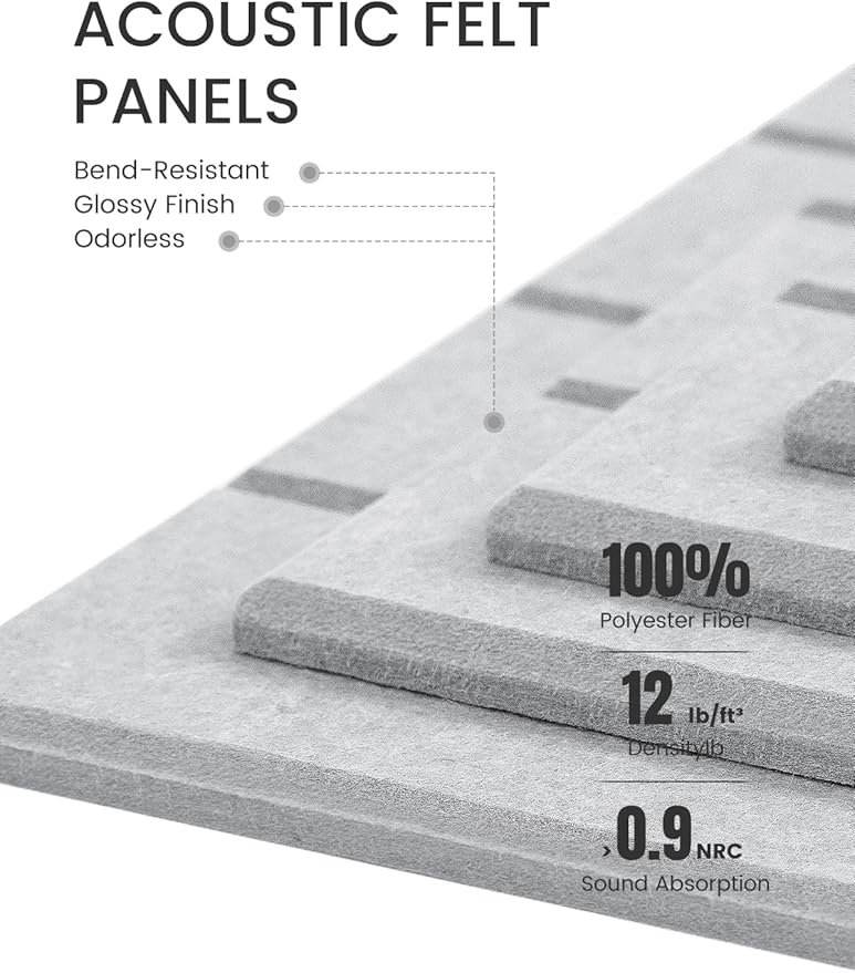 Large Felt Bulletin Board 36"x24" Cork Board Alternative - 6 Pack with 40 Safe Removable Adhesive Tabs, Cork Boards for Walls for Home Office Classroom Pin Board-Soft Gray
