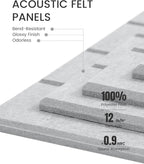 Large Felt Bulletin Board 36"x24" Cork Board Alternative - 6 Pack with 40 Safe Removable Adhesive Tabs, Cork Boards for Walls for Home Office Classroom Pin Board-Soft Gray