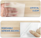 H4D 48 Pack Labels for Storage Bins, 3" x 5" Plastic Clear Adhesive Index Card Holders, Tote Label Pockets for Organizing Storage, Library Card, Shelves