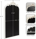 Kate and Laurel Arendahl Decorative Vintage Arch Chalkboard; 19 x 31; White; Framed Arched Ornate Magnetic Chalkboard for Bedroom Organization or Entryway Decor