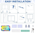 SWANCROWN Glass Enclosed Bulletin Board 48"x32", Locking Cork Board with Sliding Glass Doors for Indoor Use