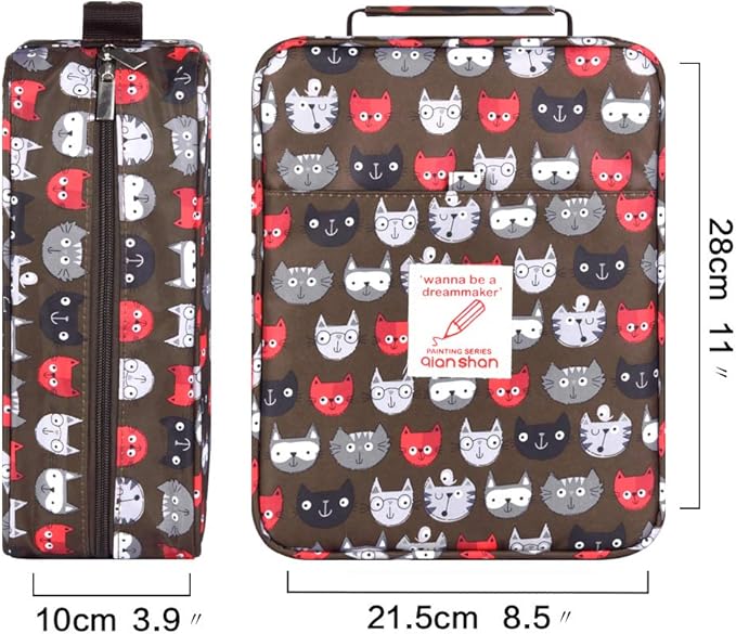 qianshan Pencil Case Holder Slot - Holds 260 Colored Pencils or 180 Gel Pens with Zipper Closure