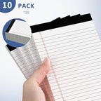 Nichela 5" x 8" Note Pads 10 Pack of Legal Pads 21lb Notepad College Ruled Legal Pad 30 Sheets Perforated Small Writing Pads Double-Side Printed Pad of Paper for School, College, Office