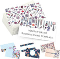 Custom Business Cards Personalized Business Cards for Small Business 300gsm Matte Paper Front & Back Sides Printed 3.5" x 2" - Makeup Artist Template