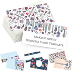 Custom Business Cards Personalized Business Cards for Small Business 300gsm Matte Paper Front & Back Sides Printed 3.5" x 2" - Makeup Artist Template