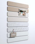 Cork Board Alternative Felt Strip Board 8-Pack 13"x2", Office Pin Board with 50 Push Pins, Adhesive Install for Bedroom Door & Home Office(Stone Beige)