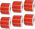 BETCKEY - 2.5" x 1" Multipurpose & Barcode Labels Compatible with Zebra & Rollo Label Printer,Premium Adhesive & Perforated[Red, 6 Rolls, 8280 Labels]