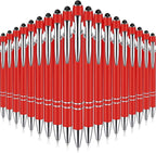 Zonon 38 Pieces Rubberized Ballpoint Pen with Stylus Tip Stylish Metal Pen Capacitive Styli with Soft Rubberized Grip, Black Ink for Most Devices(Red)