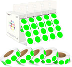 PARLAIM 3/4 Inch Round Permanent Adhesive Color-Code Dot Stickers,10000 Stickers Roll dots Label Dispenser Box Green Circle Stickers Labels 10Rolls (Fluorescent Green)