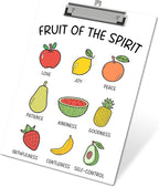 APIILVPQ Fruits Clipboard，Bible Verse Clipboards with Low Profile Clip for Office School Use, Inspirational Wooden Clip Boards for Nurses Teachers Students - A05