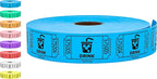 Tacticai 1000 Raffle Tickets, Drink, Blue (1 of 8 Colors), Single Roll for Events, Entry, Class Reward, Fundraiser & Prizes