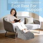 OpyTikar Foot Rest for Under Desk at Work.Multifunctional 3-Tier Foot Stool,with Washable Footrest.for Under Desk,Office Chair Gaming Chair & Sofa,Leg Elevation Pillow,Supports Posture -Dark Grey