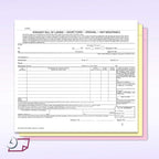 NextDayLabels - Short Form Straight Bill of Lading, 8-1/2 x 7", 3 Part NCR Carbonless White/Canary/Pink, 200 Sets