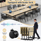 Conference Table,55.1''Folding Conference Room Table for 4-12 People,Mobile Flip Top MeetingTraining Table with Different Coulor and Styles for Offices, Classrooms,Meeting Room (4, 61''G)