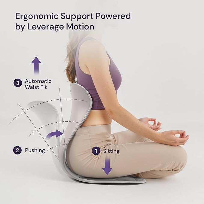 CabeVibe CabSupport Ergonomic Lumbar Support Seat Cushion M1 Plus - Posture Correction Spineseat for Office Chair, Car, Home with Breathable Memory Foam